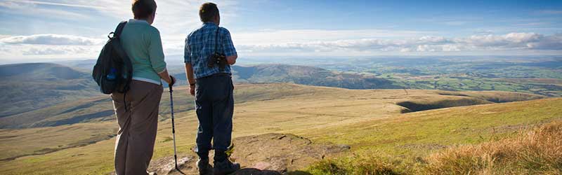 hill walking in the beacons