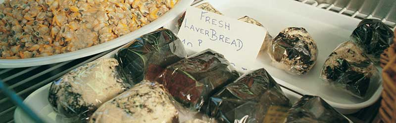 laverbread and cockles from welsh coast