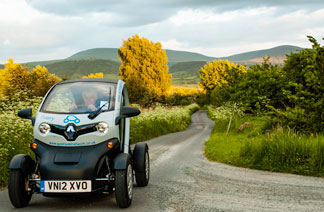 Tour mid wales in a Renault Twizy on hire